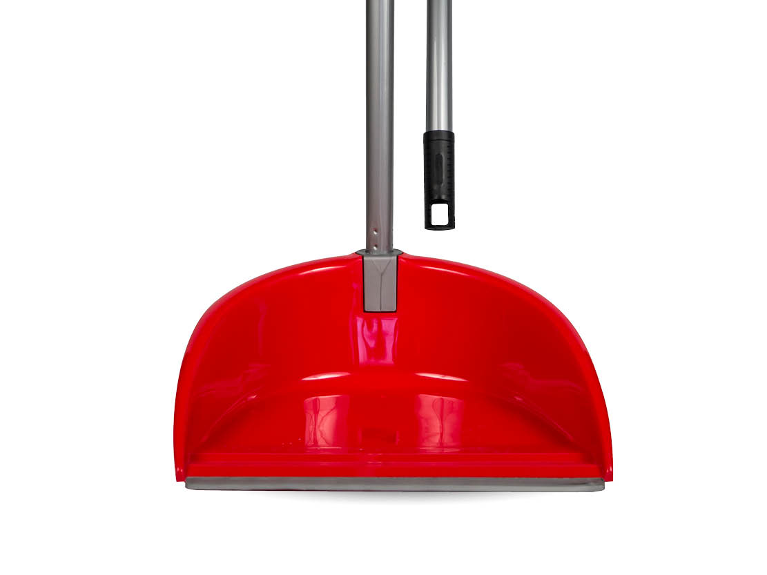 Dustpan with rubber, with flexible junction and metallic handle 80 cm.