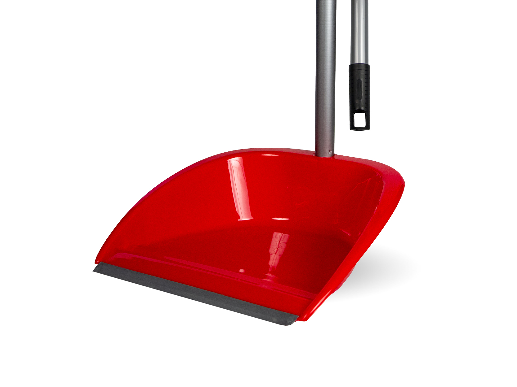 Dustpan with rubber and metallic handle 70 cm.